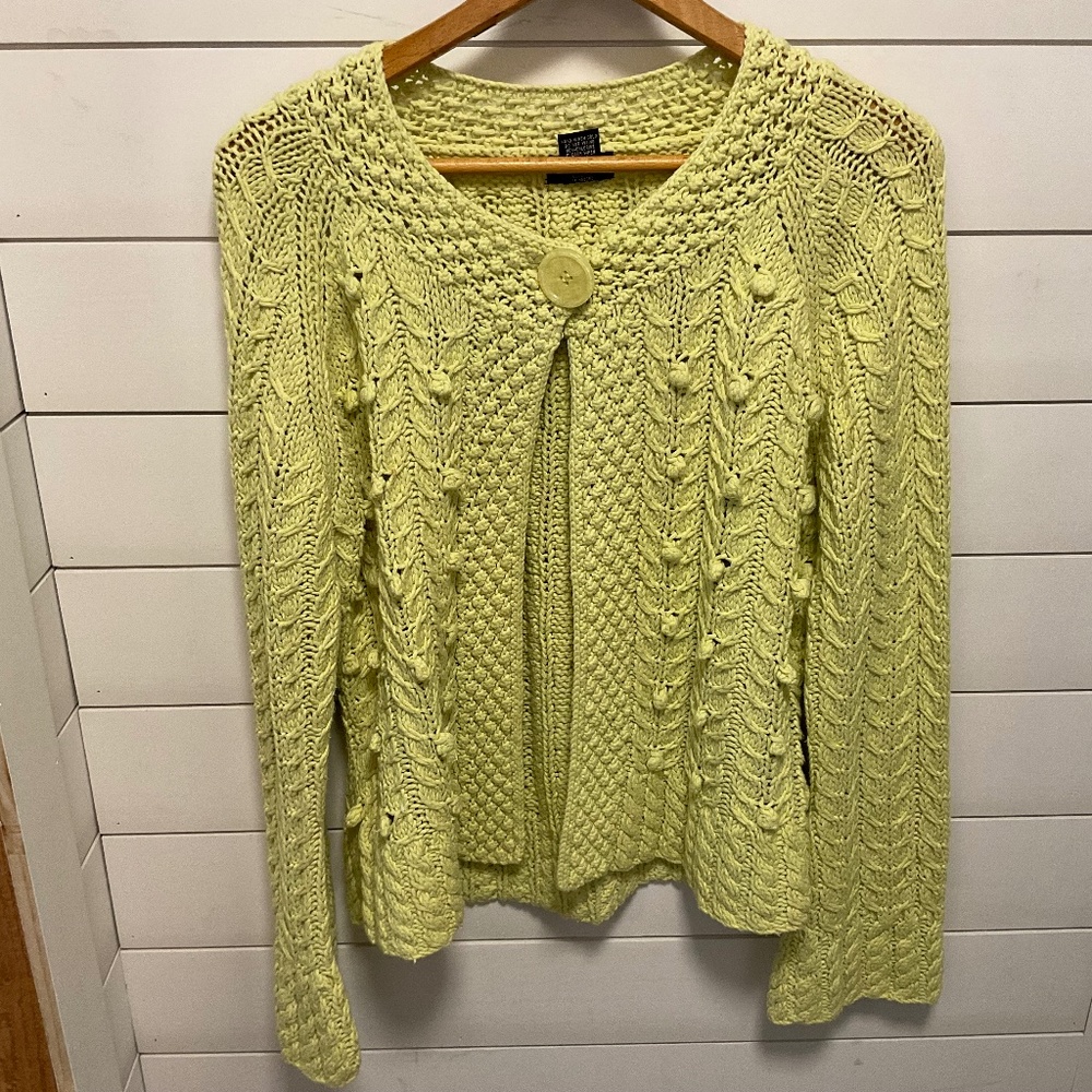 Evie medium green cardigan sweater